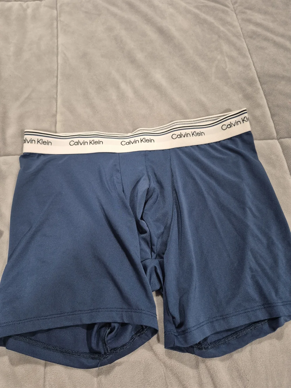 Calvin Klein Men’s Cotton Stretch Boxer Briefs – Navy & Gray Pack - Picture 3 of 8